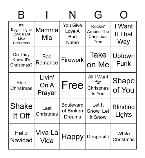 135 Christmas Potluck Bingo Card