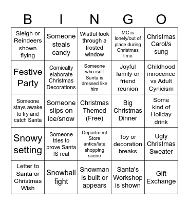 Christmas Bingo Time (CBT for short) Bingo Card