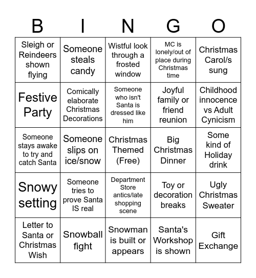 Christmas Bingo Time (CBT for short) Bingo Card