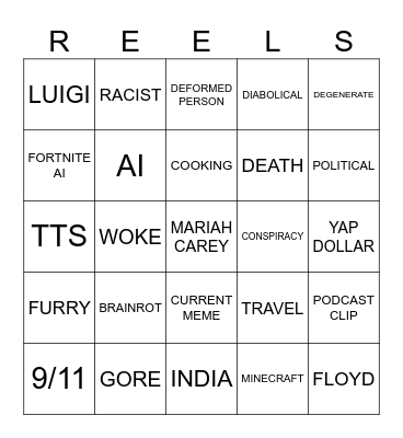 INSTAGRAM Bingo Card