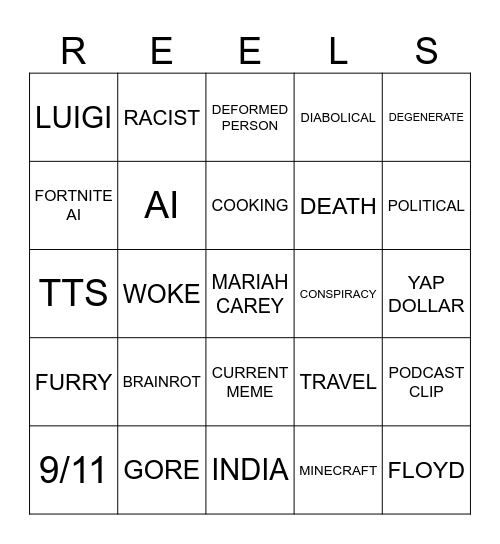 INSTAGRAM Bingo Card