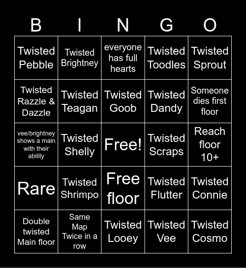 Dandy Run Bingo Card