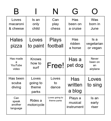 Year End Celebrations Bingo Card