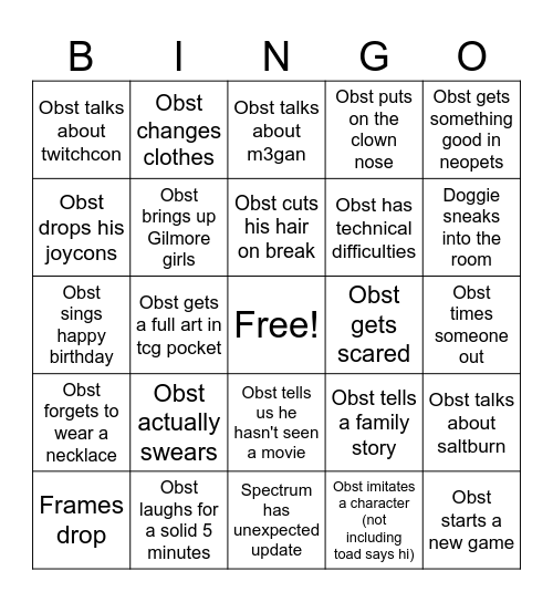 Obst Bingo Card