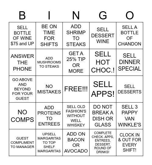 SERVER BINGO Card