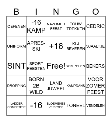 MOSSELFESTIJN 2016 Bingo Card