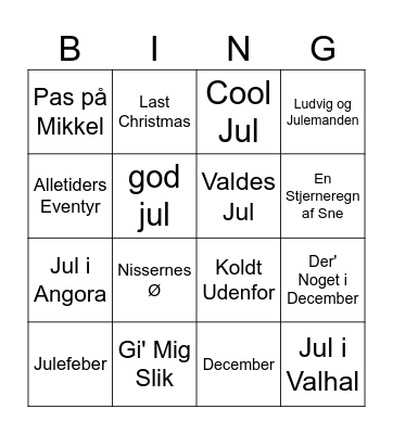 6.C Musik Bingo Card