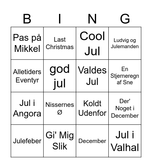 6.C Musik Bingo Card