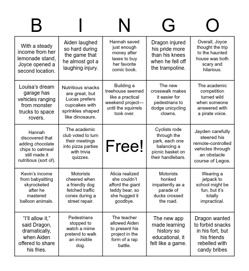 Debate 1 Units 4-5 Bingo Card