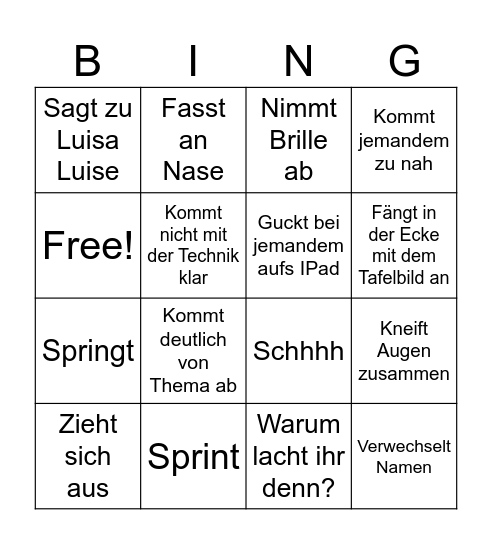 Reli Bingo Card