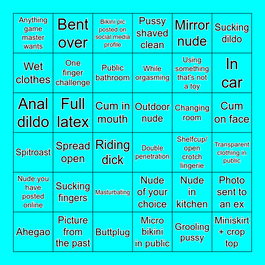 Loveubaby's naked bingo 6x6 Bingo Card