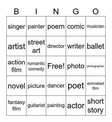 Unit 1 Vocabulary Bingo Card