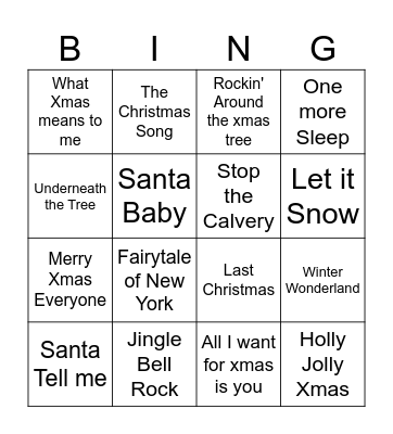 Christmas Bingo Card