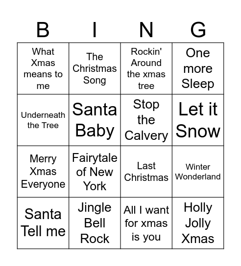 Christmas Bingo Card