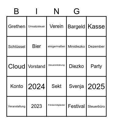 Grethen MV 2024 Bingo Card