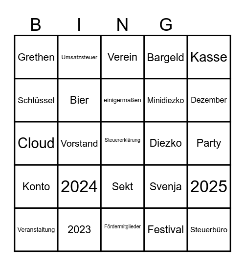 Grethen MV 2024 Bingo Card