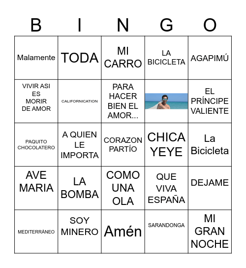 EL BINGO MUSICAL DEL 2022 Bingo Card