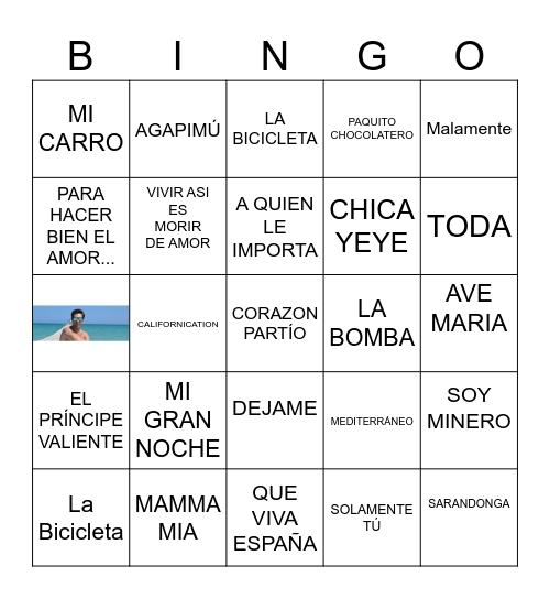 EL BINGO MUSICAL DEL 2022 Bingo Card