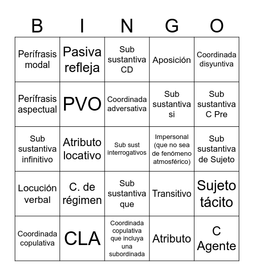 Bingo Card