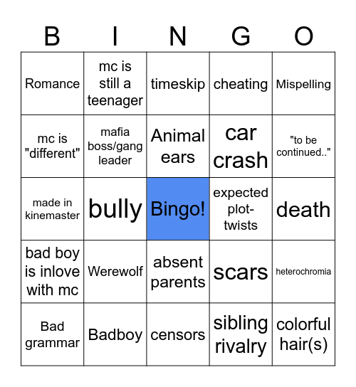 Gacha life Bingo Card