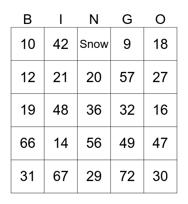 NC Party Bus Bingo Card