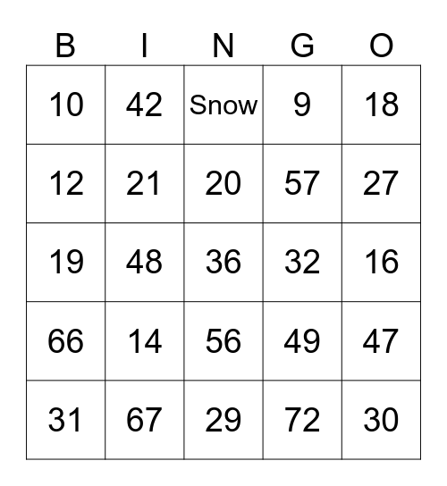 NC Party Bus Bingo Card