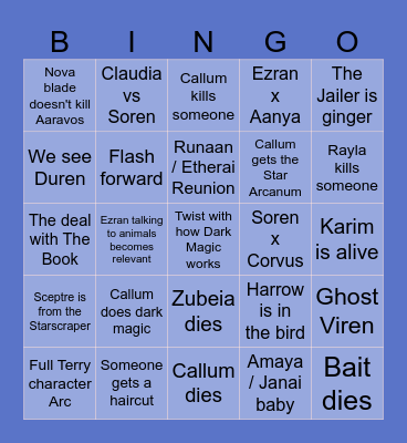 TDP Season 7 Bingo Card
