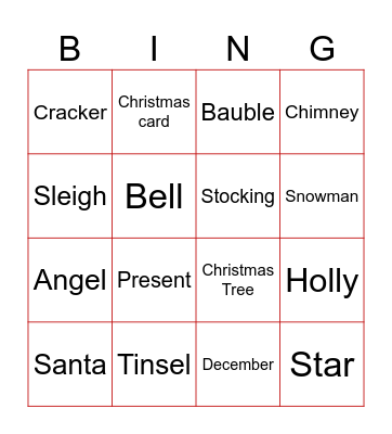 Christmas bingo! Bingo Card