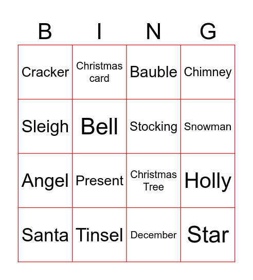 Christmas bingo! Bingo Card