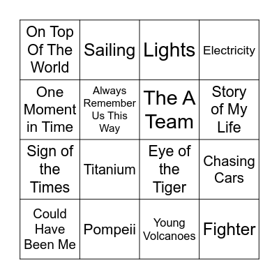 Round 1 Bingo Card