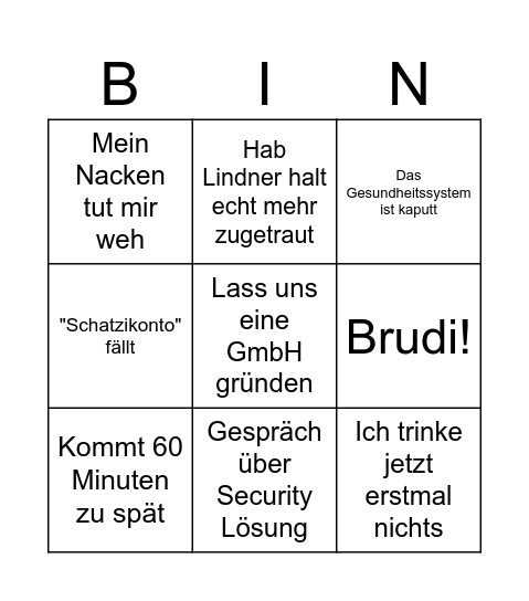 Basti Bingo Card