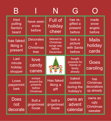 FWDS Virtual Holiday Bingo Card