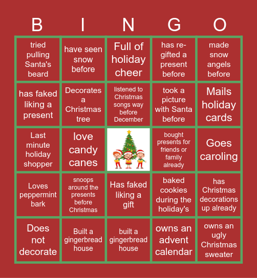 FWDS Virtual Holiday Bingo Card