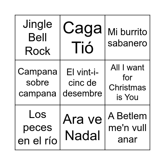 BINGO MUSICAL DE NADAL Bingo Card