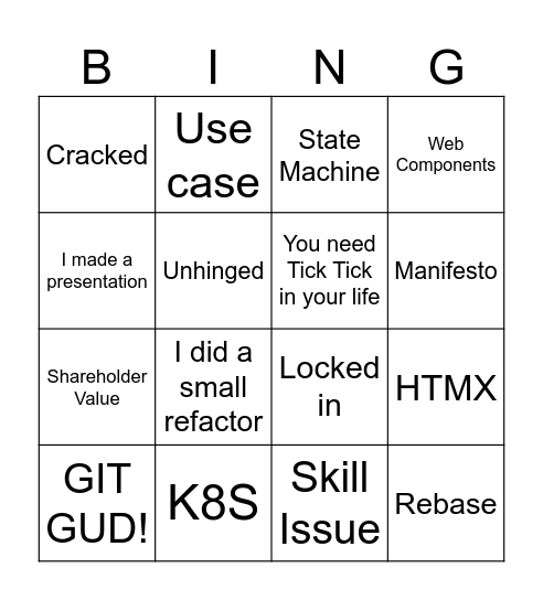 Vaugen Bingo Card
