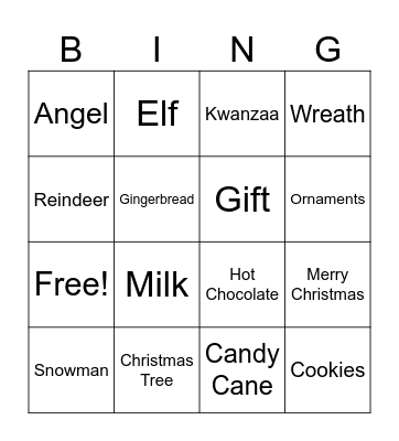 Holiday Party Bingo Card