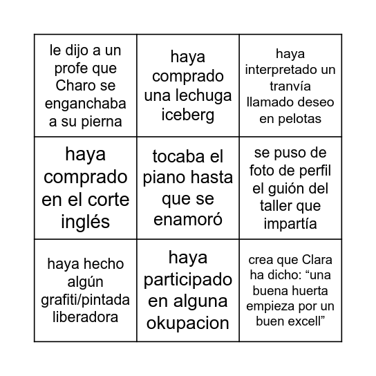 Encuentra alguien que... Bingo Card