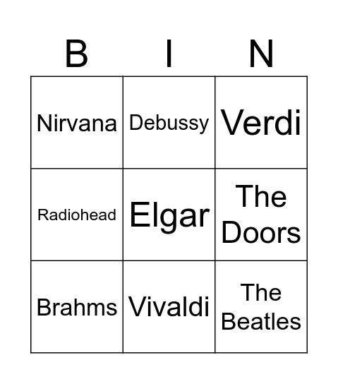 Not So Silent Bingo! Bingo Card