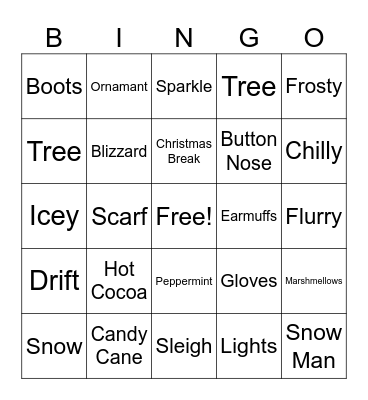 Christmas Bingo Card