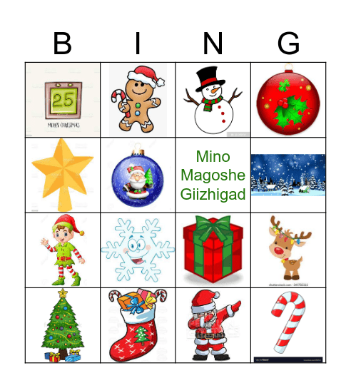 Christmas bingo Card