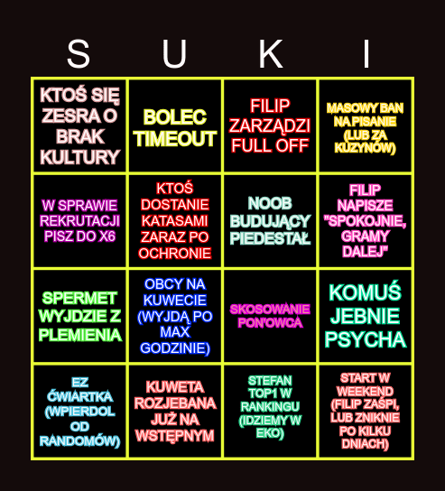 STEFAŃSKIE BINGO Card