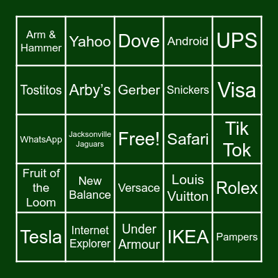 Guess the Logo Bingo Card