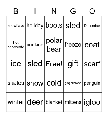 Holiday Bingo Card