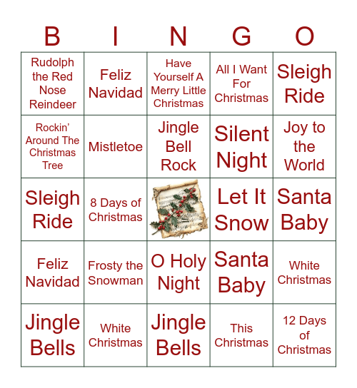 EOS CHRISTMAS CAROL BINGO Card