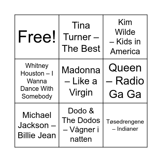 Nytår 2024 Bingo Card