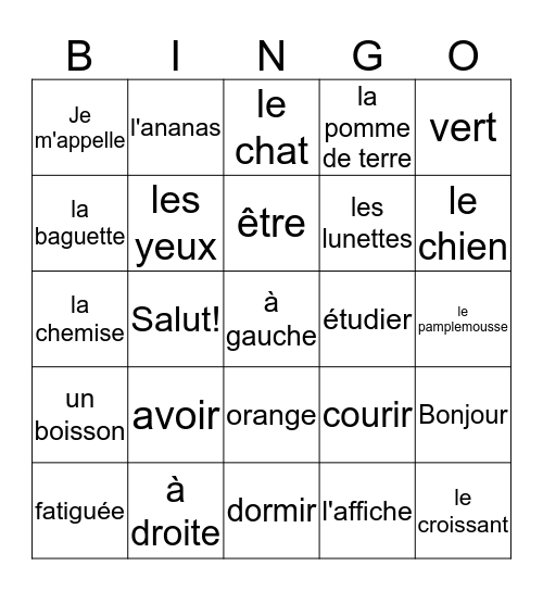 Second Day Bingo Card