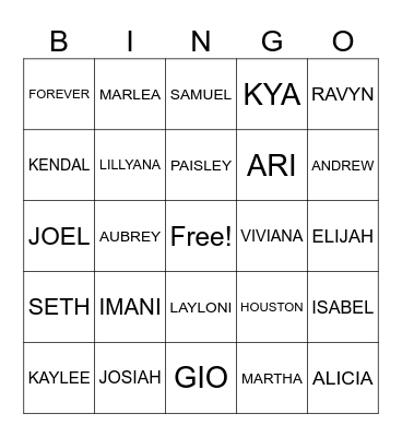 Hinojosa 2024 Bingo Card