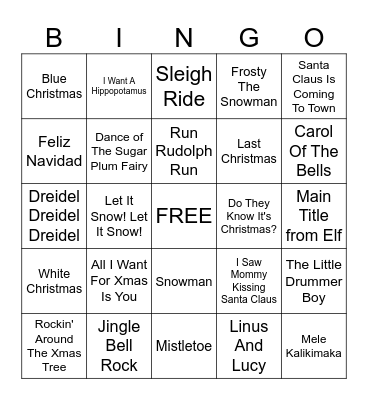 Holiday Bingo Card