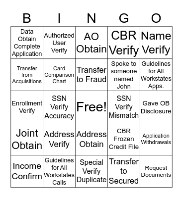 Team Lucovitz Bingo Card