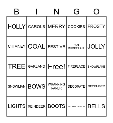 Christmas Bingo Card
